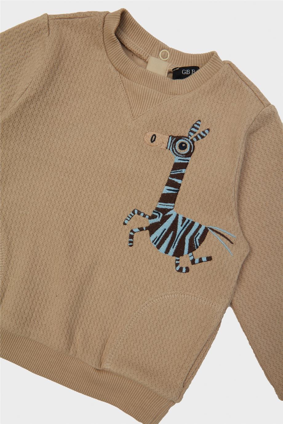 GB Baby Erkek Bebek Kahve Sweatshirt