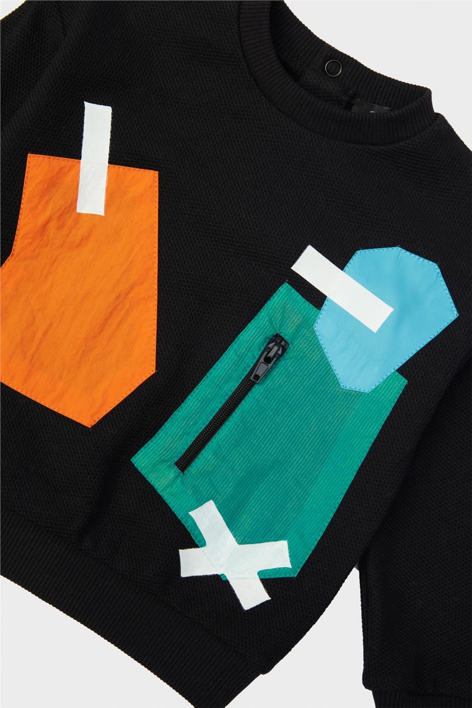 GB Baby Erkek Bebek Siyah Sweatshirt