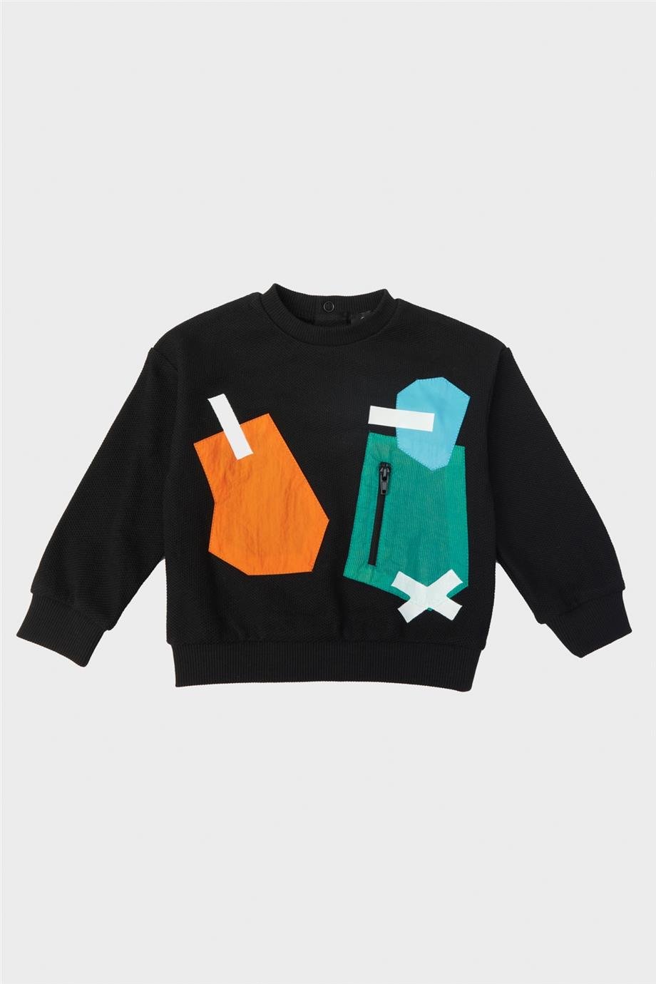 GB Baby Erkek Bebek Siyah Sweatshirt