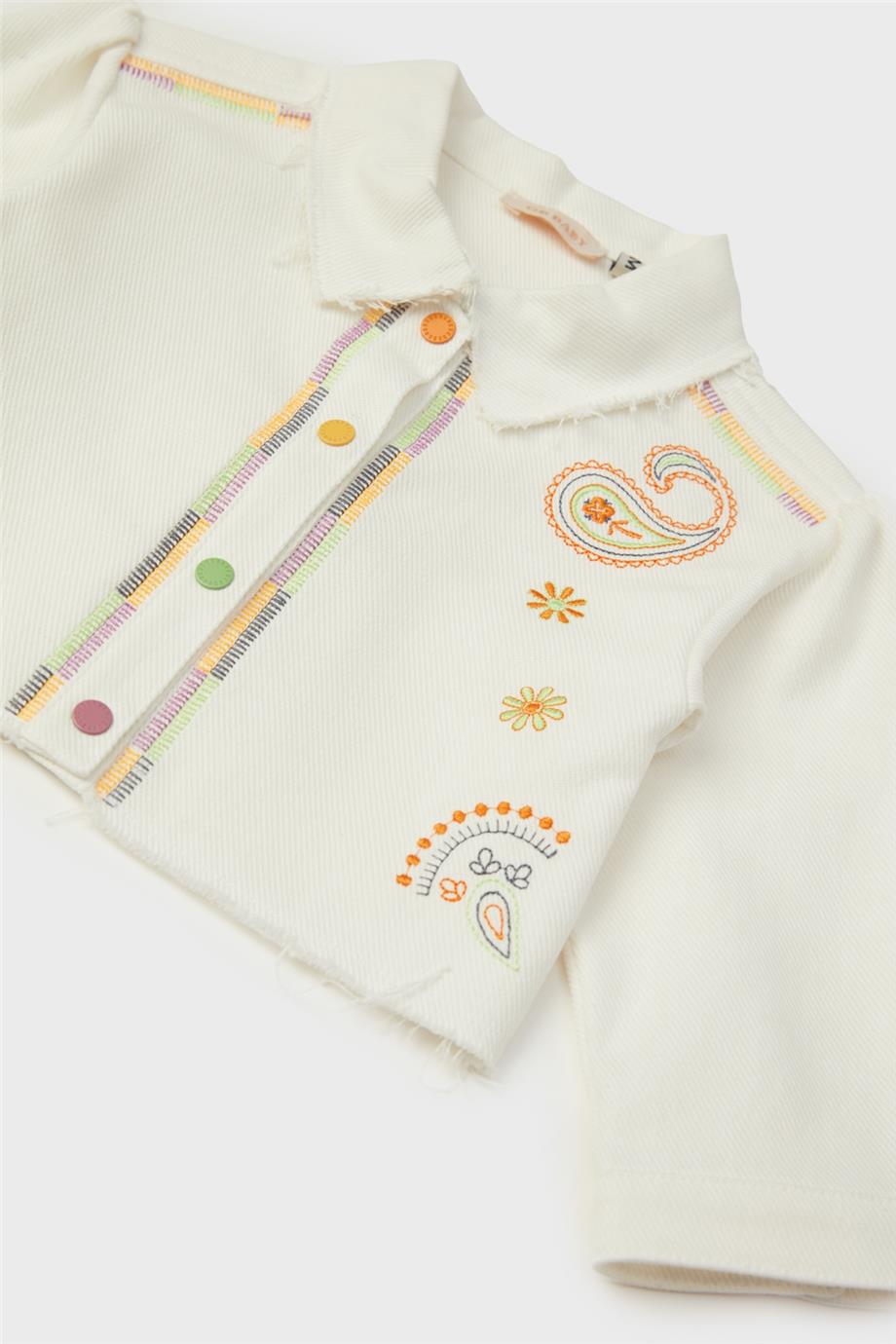 GB Baby Kız Bebek Beyaz Ceket