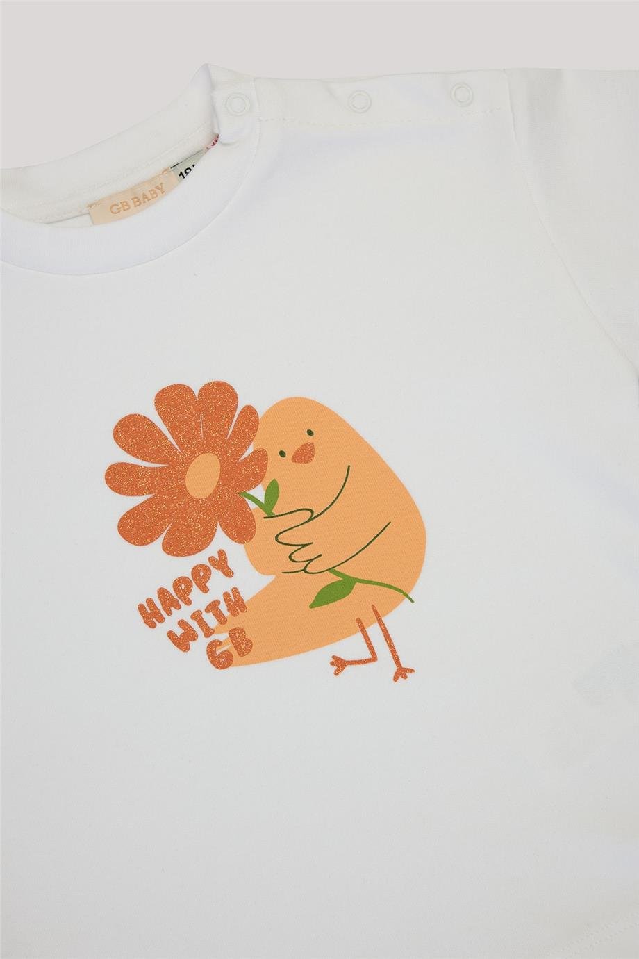 GB Baby Kız Bebek Beyaz Sweatshirt