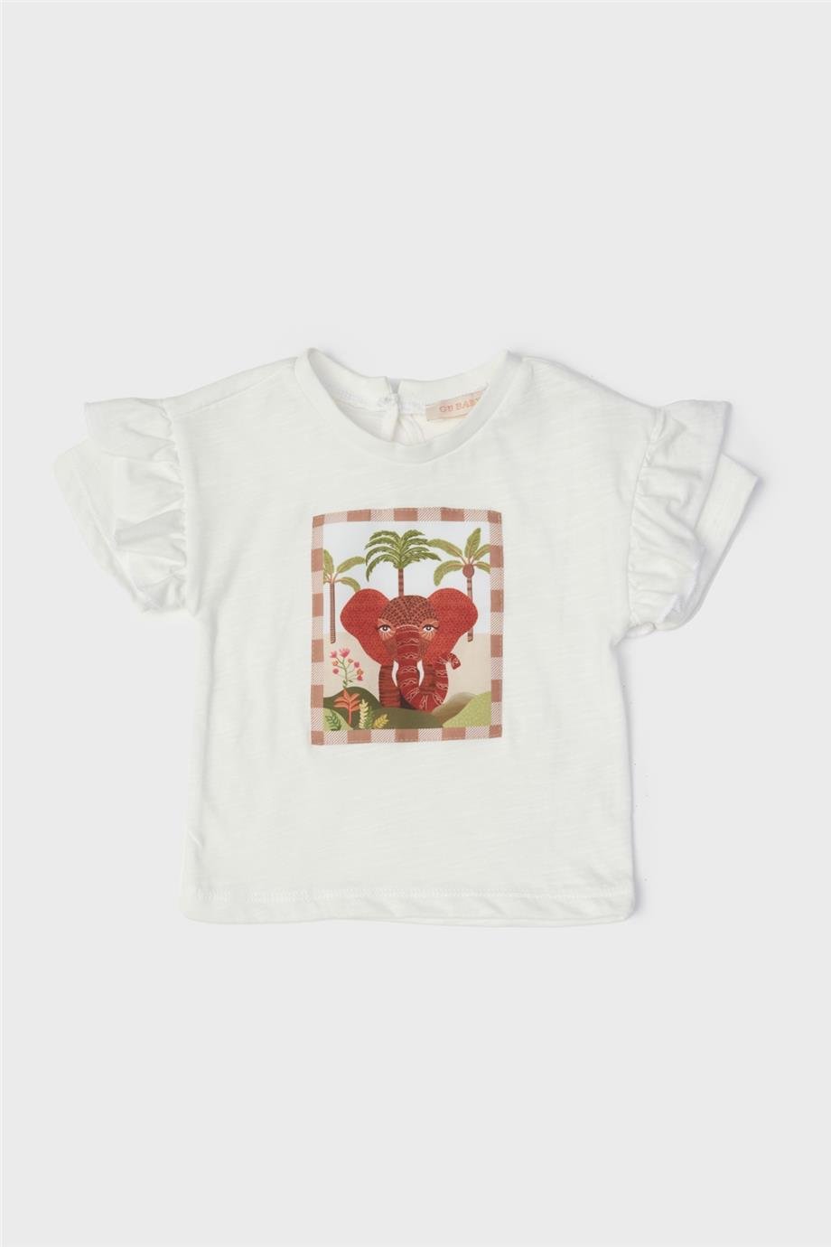 GB Baby Kız Bebek Ekru T-Shirt