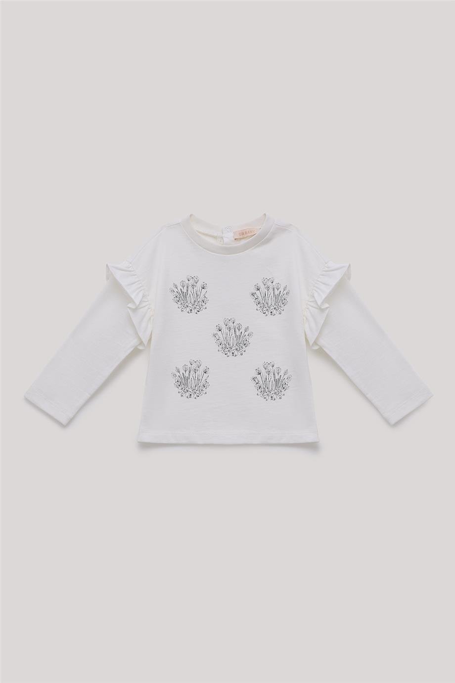 GB Baby Kız Bebek Ekru T-Shirt