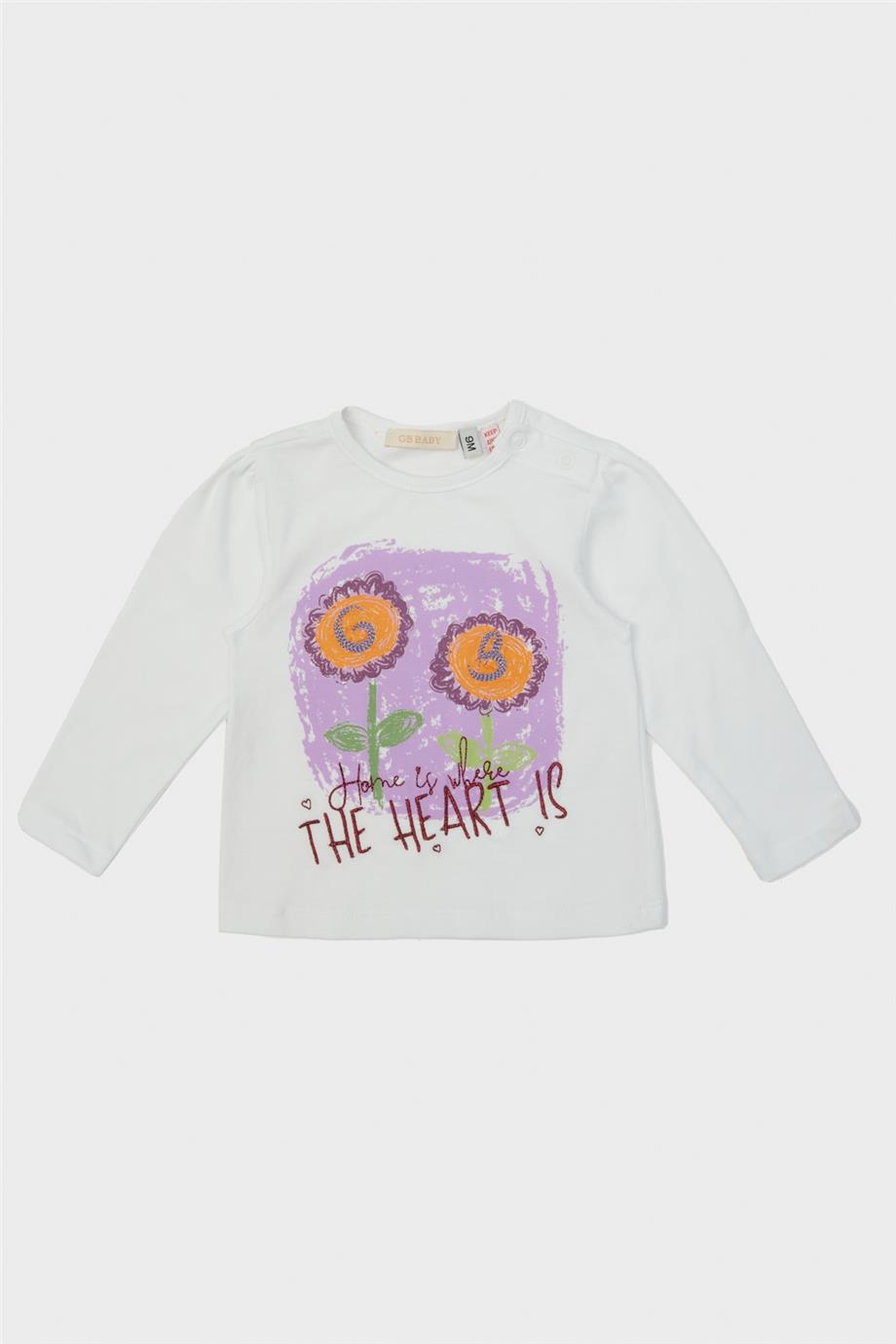 GB Baby Kız Bebek Ekru T-Shirt
