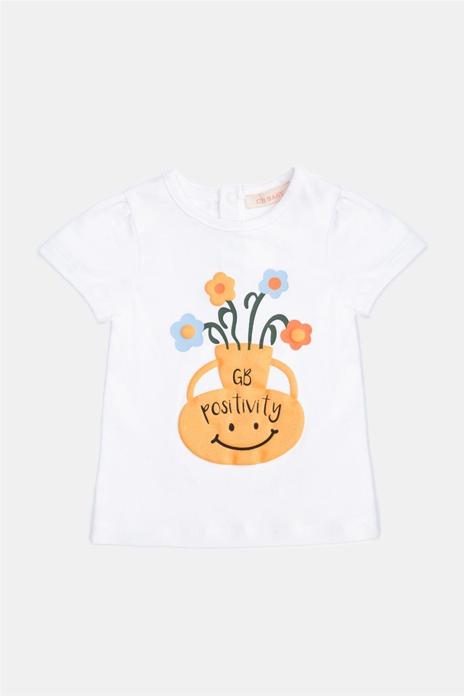 GB Baby Kız Bebek Kırık Beyaz Tshirt