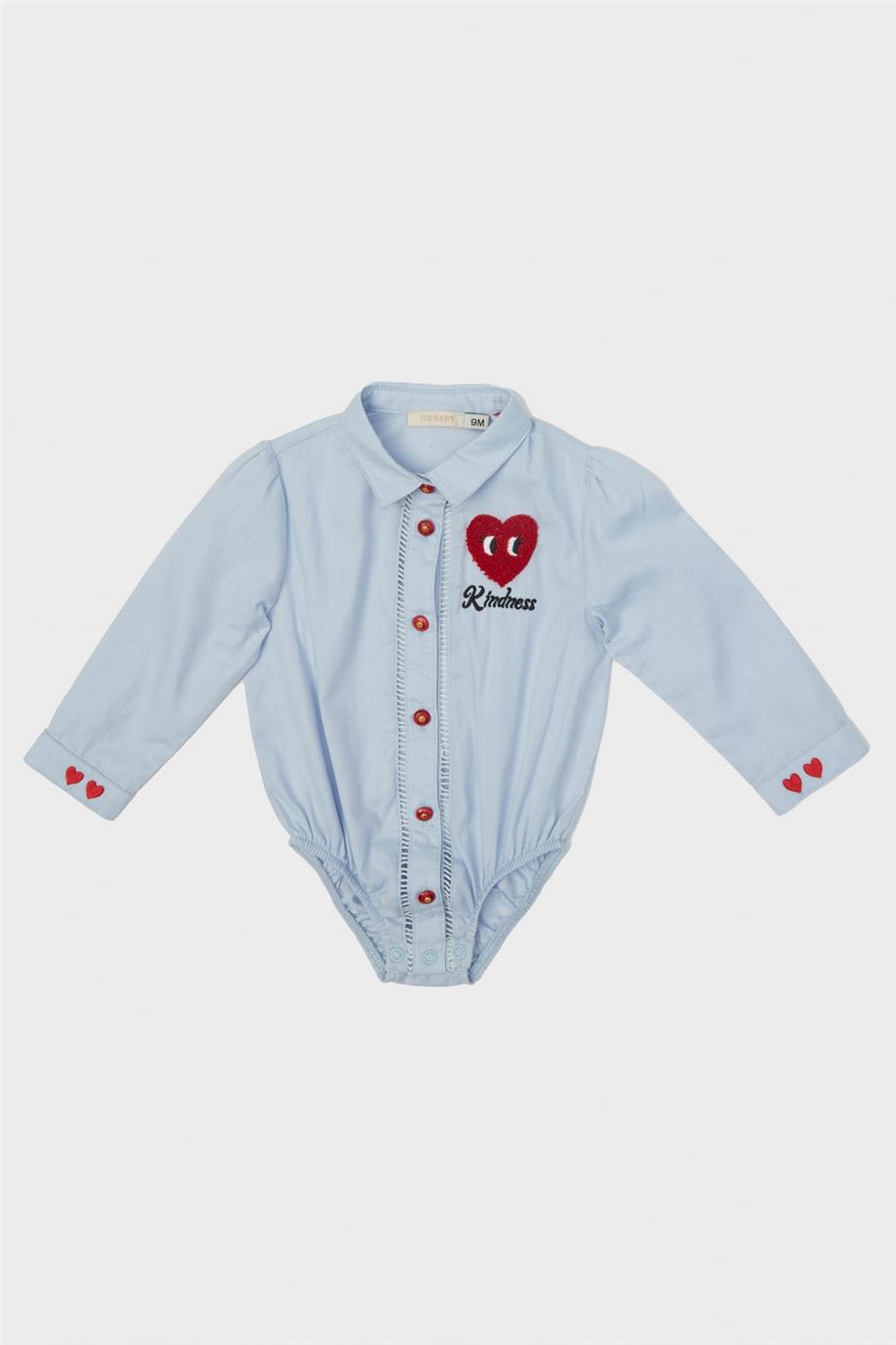GB Baby Kız Bebek Mavi Gömlek