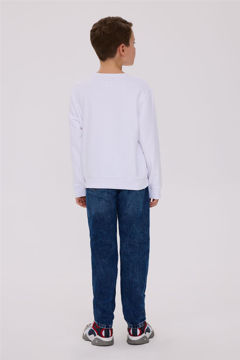 Guess Erkek Çocuk Beyaz Sweatshirt