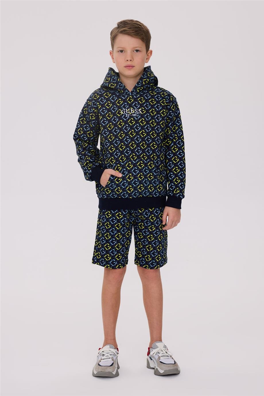 Guess Erkek Çocuk Desenli Sweatshirt