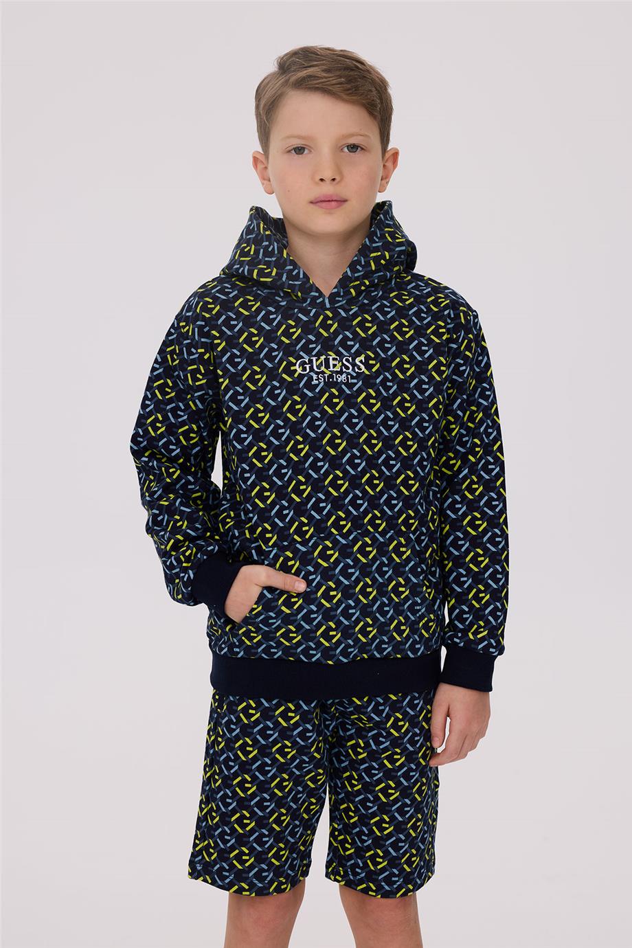 Guess Erkek Çocuk Desenli Sweatshirt