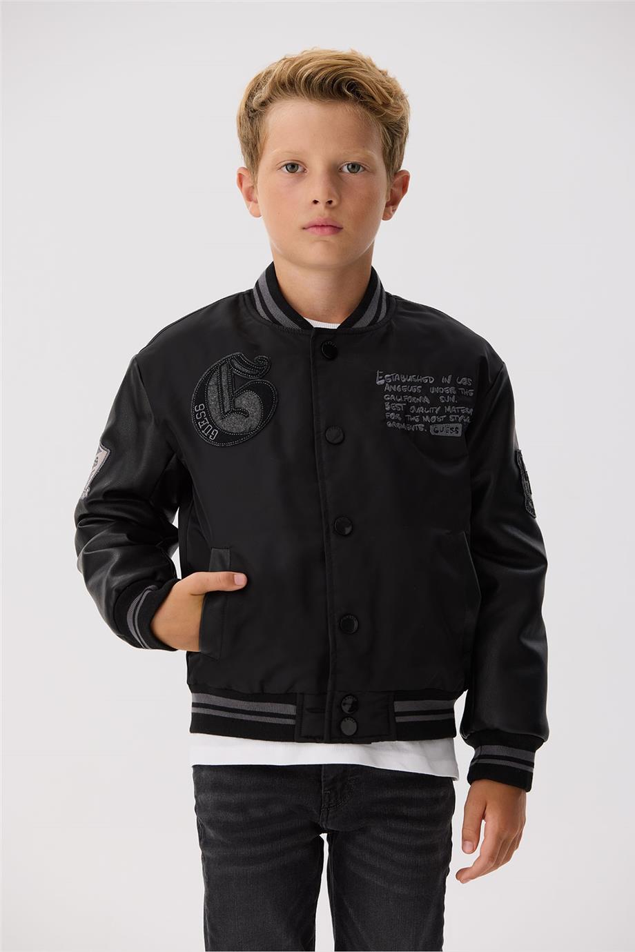 Guess Erkek Çocuk Siyah Mont