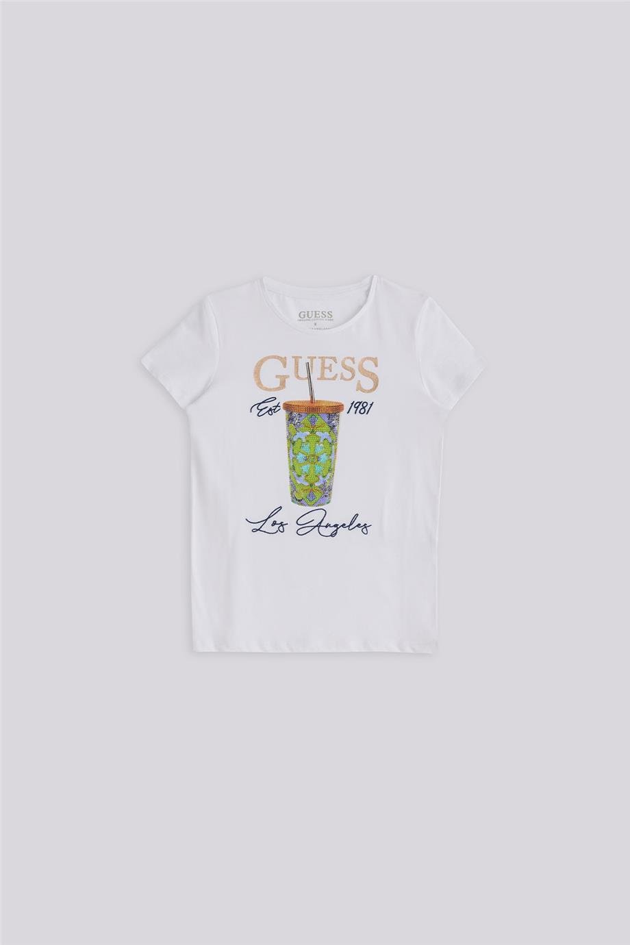 Guess Kız Çocuk Beyaz Tshirt