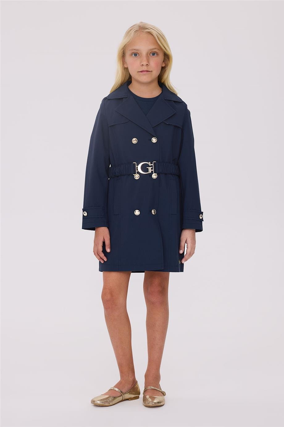 Guess Kız Çocuk Mavi Trench