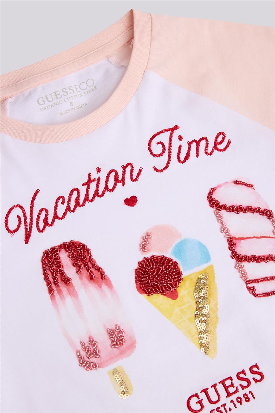 Guess Kız Çocuk Pembe Tshirt