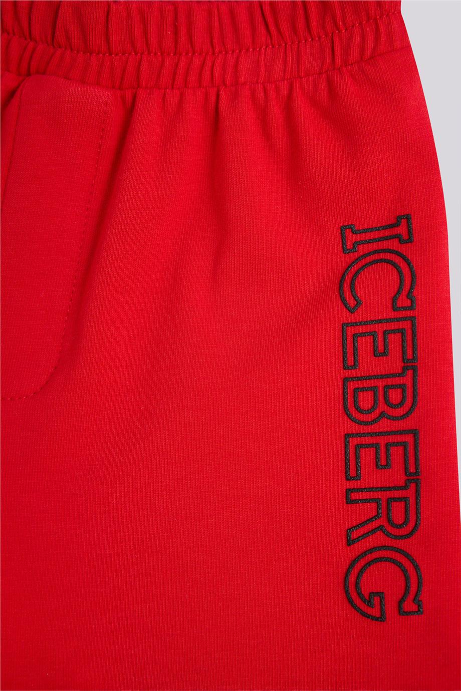 Iceberg Erkek Bebek Kırmızı Şort Tshirt Takım