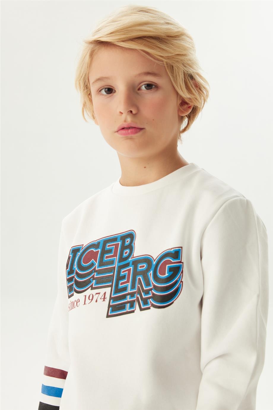 Iceberg Erkek Çocuk Beyaz Sweatshirt