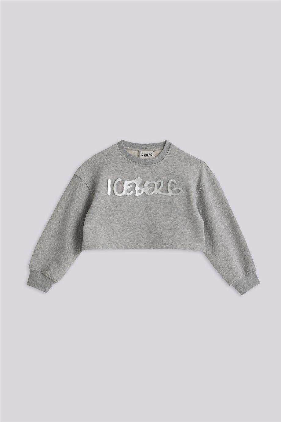 Iceberg Kız Çocuk Gri Melanj Sweatshirt