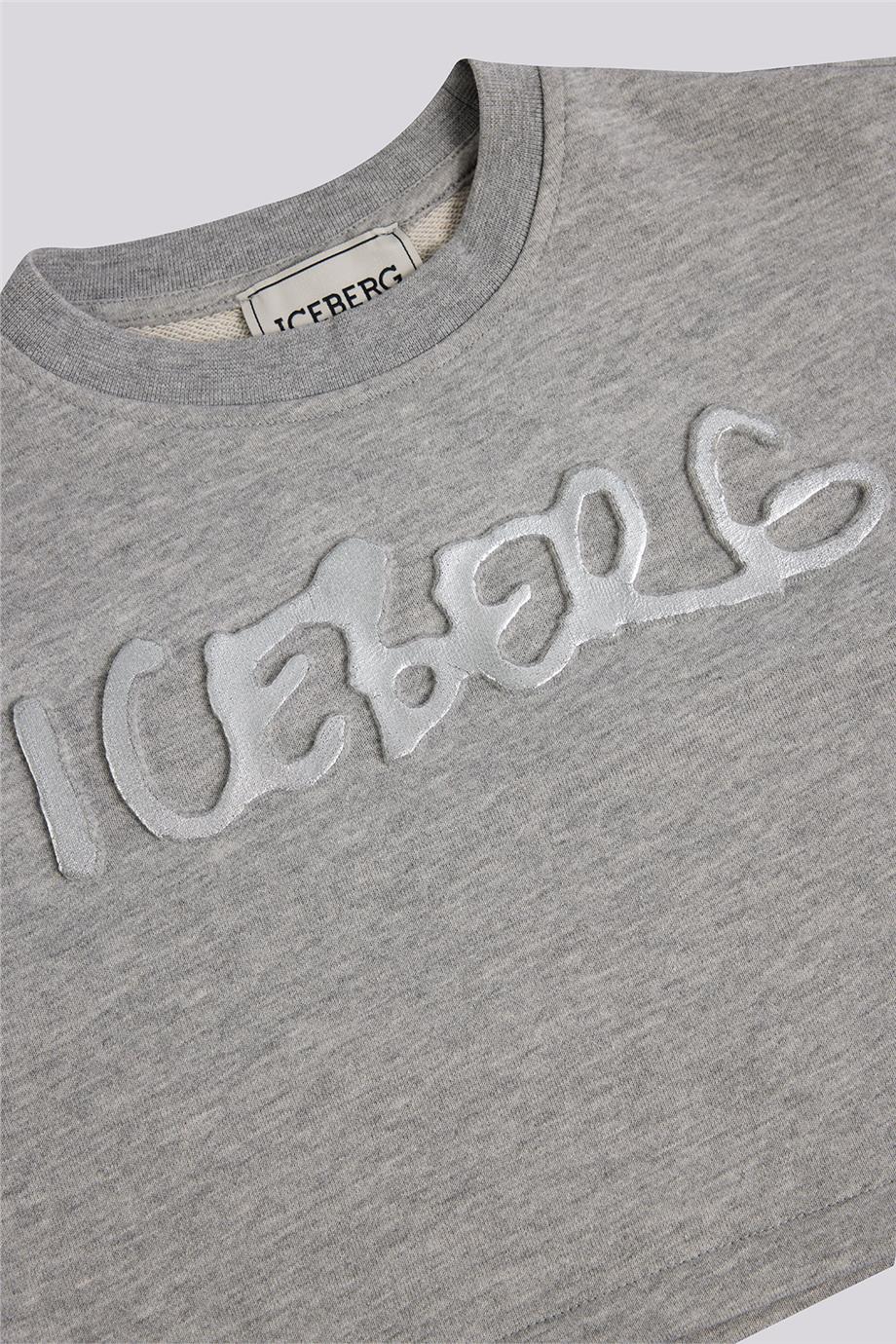Iceberg Kız Çocuk Gri Melanj Sweatshirt