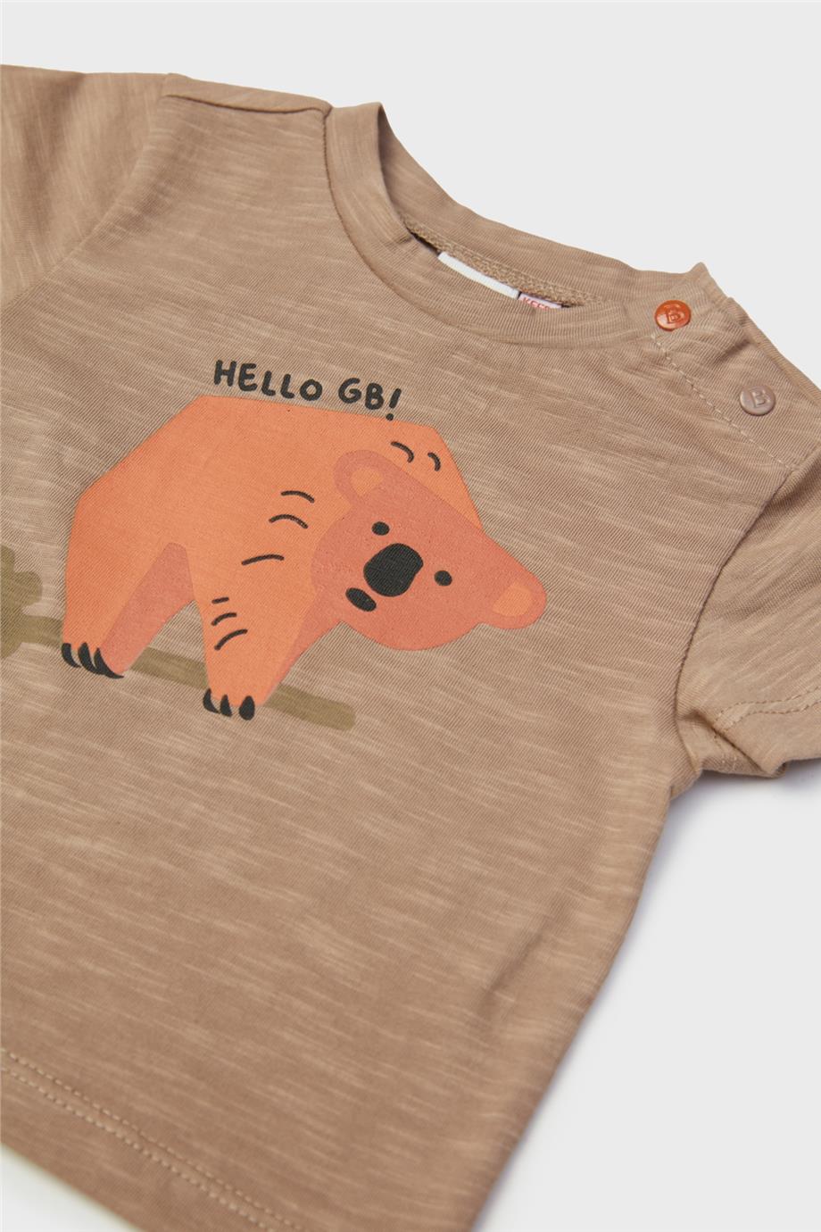 Layette Erkek Bebek Bej T-Shirt