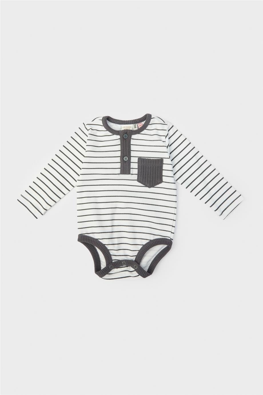 Layette Erkek Bebek Çizgili Body