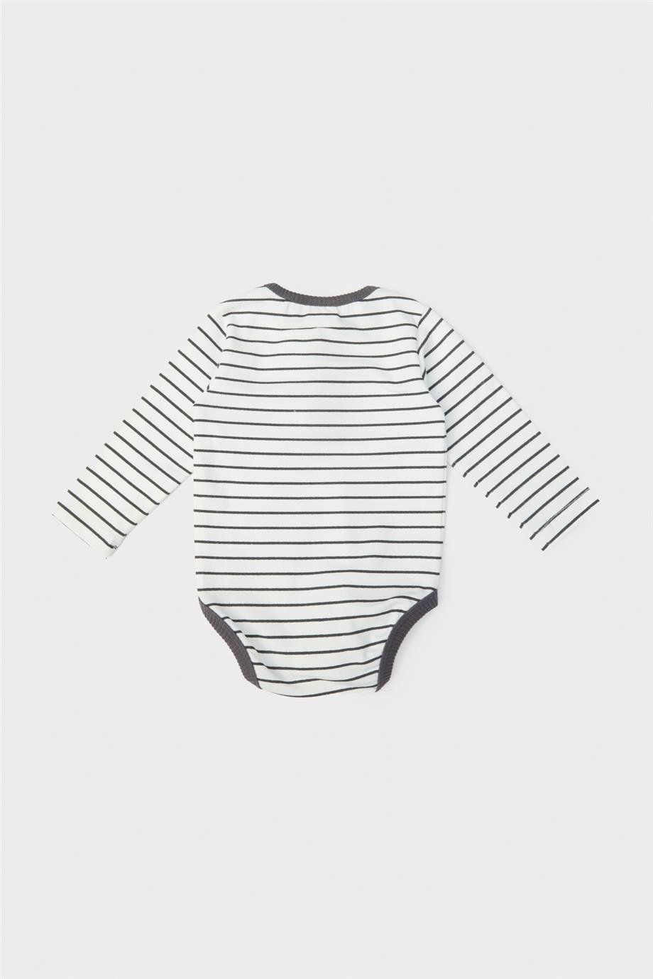 Layette Erkek Bebek Çizgili Body