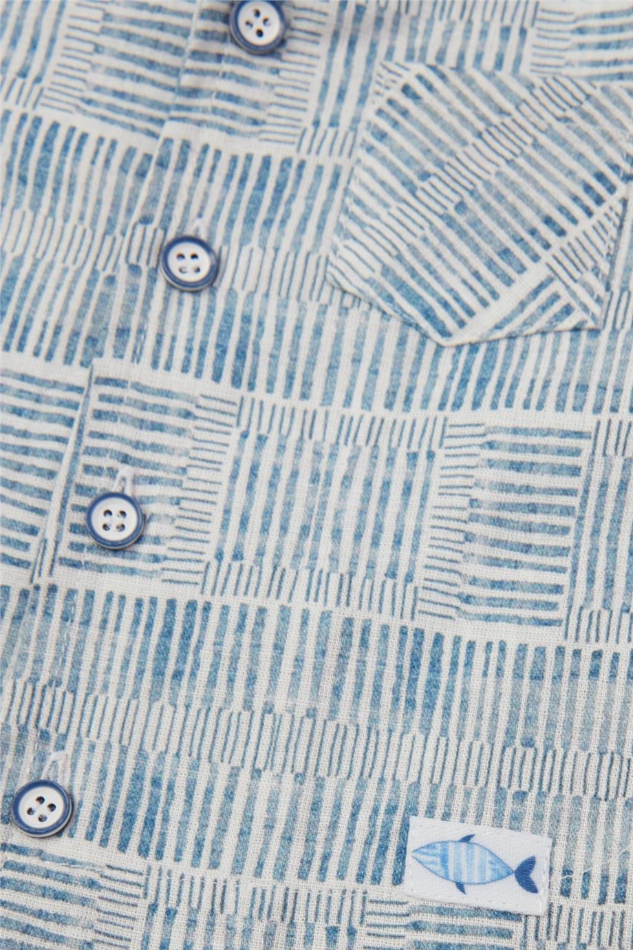 Layette Erkek Bebek Desenli Gömlek