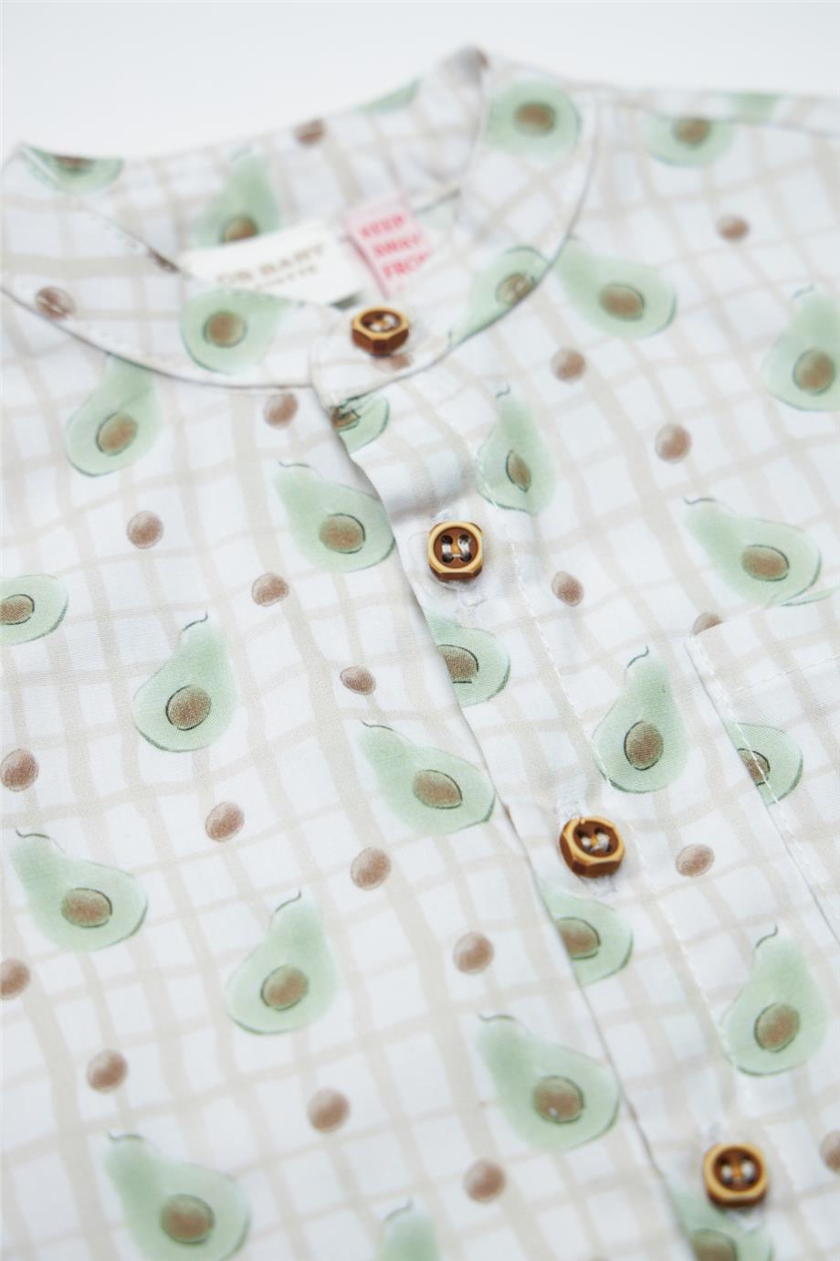 Layette Erkek Bebek Desenli Gömlek