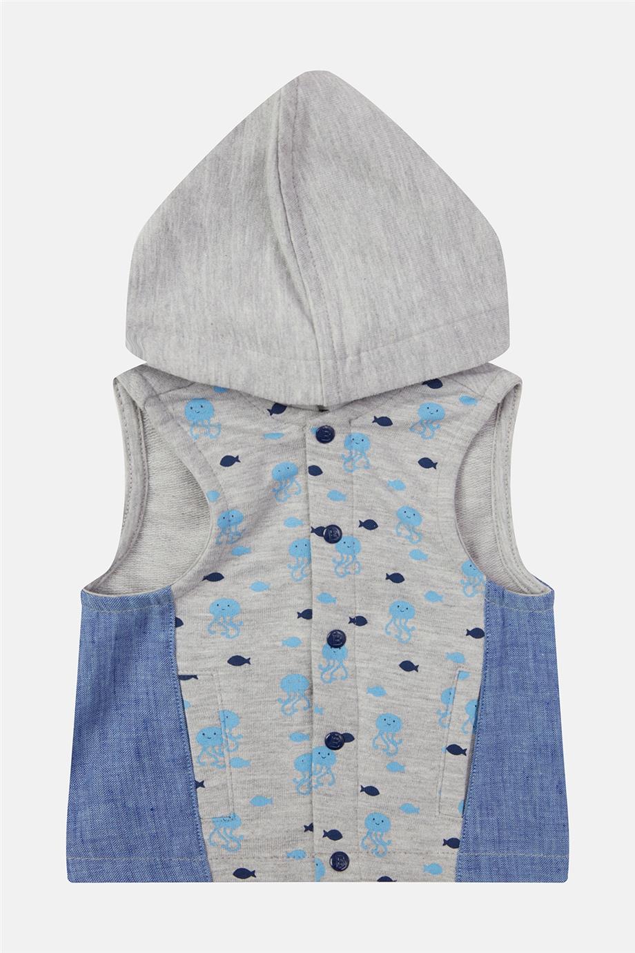 Layette Erkek Bebek Desenli Yelek