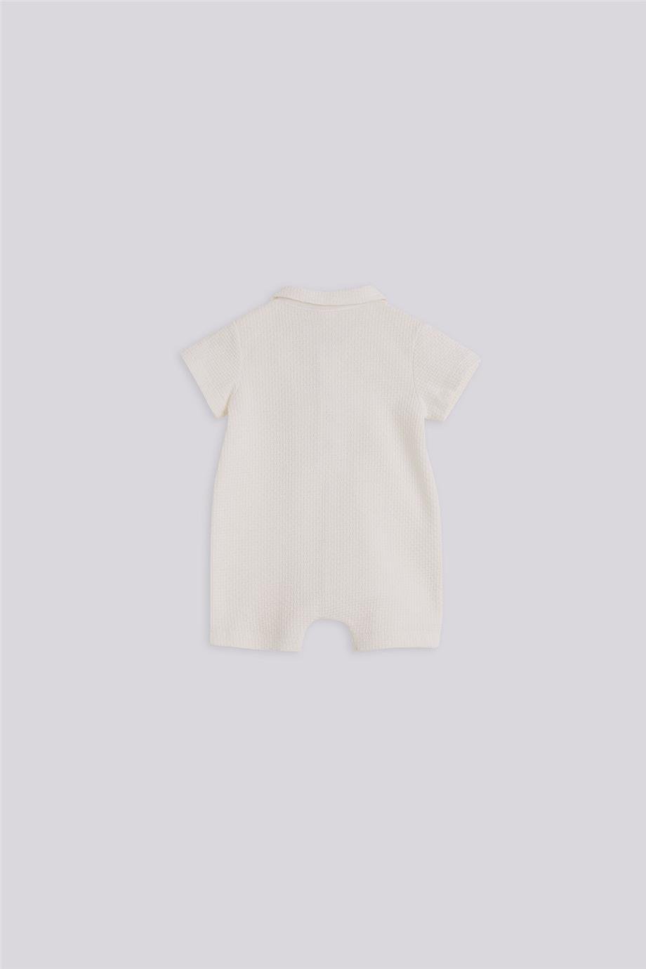 Layette Erkek Bebek Ekru Tulum