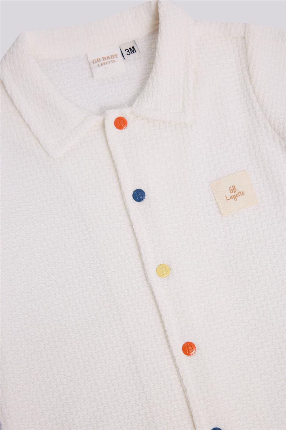 Layette Erkek Bebek Ekru Tulum