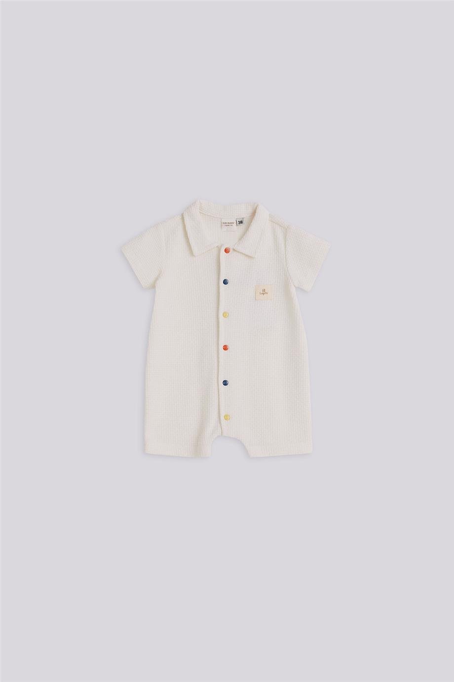 Layette Erkek Bebek Ekru Tulum