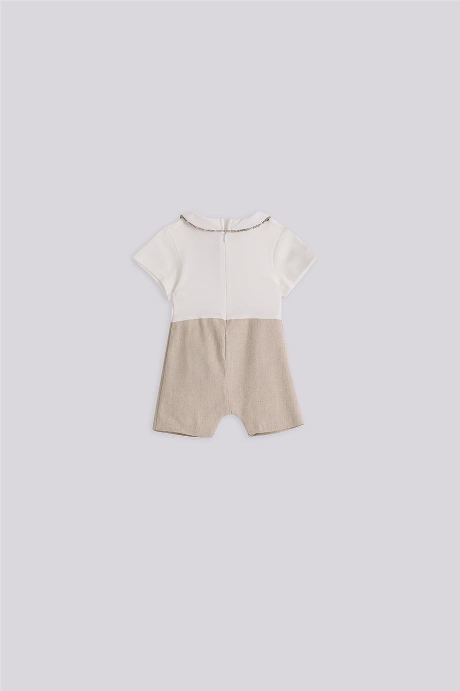Layette Erkek Bebek Ekru Tulum