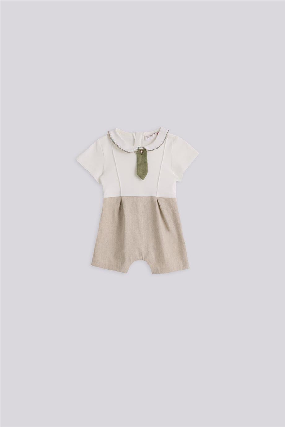 Layette Erkek Bebek Ekru Tulum