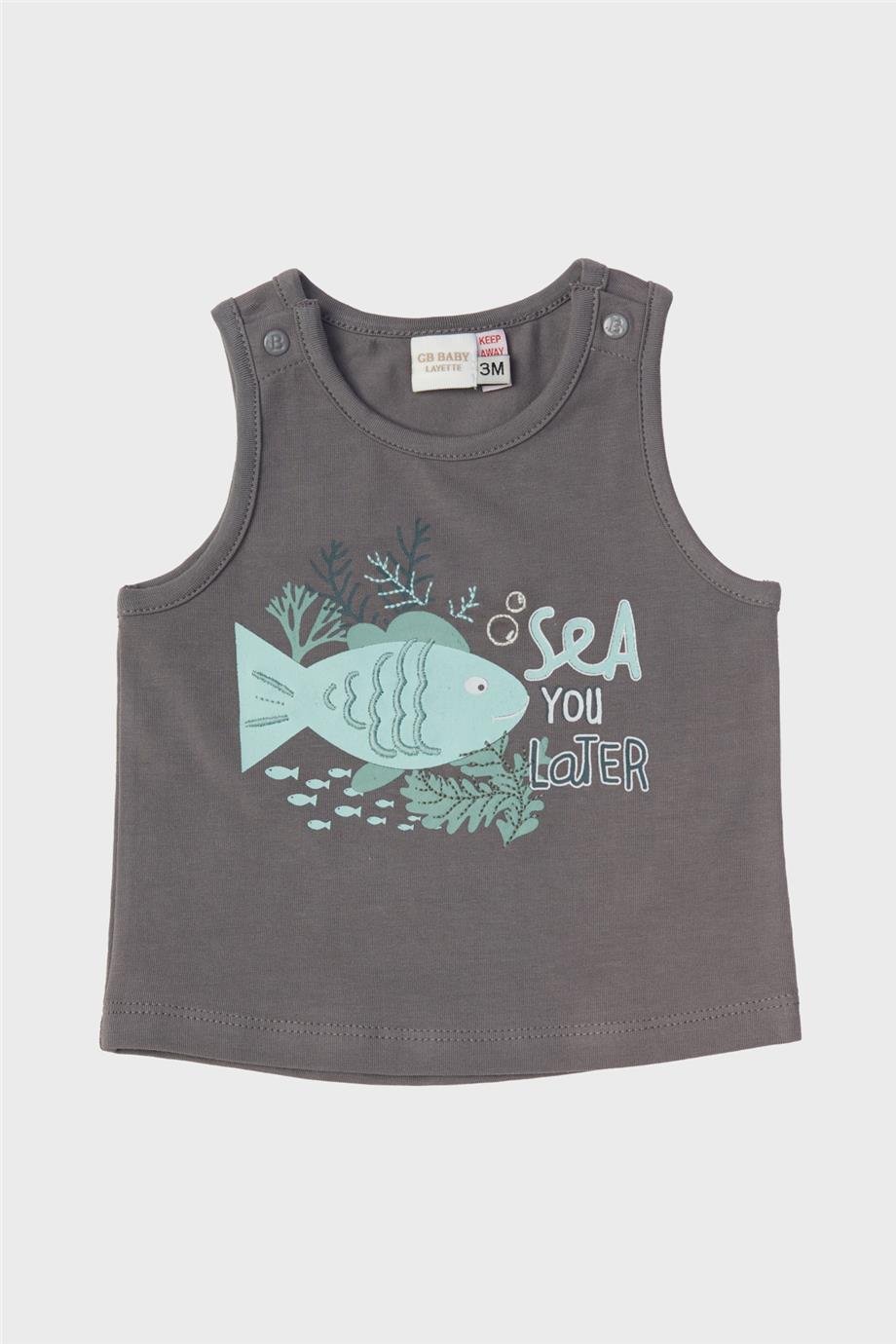 Layette Erkek Bebek Gri Atlet