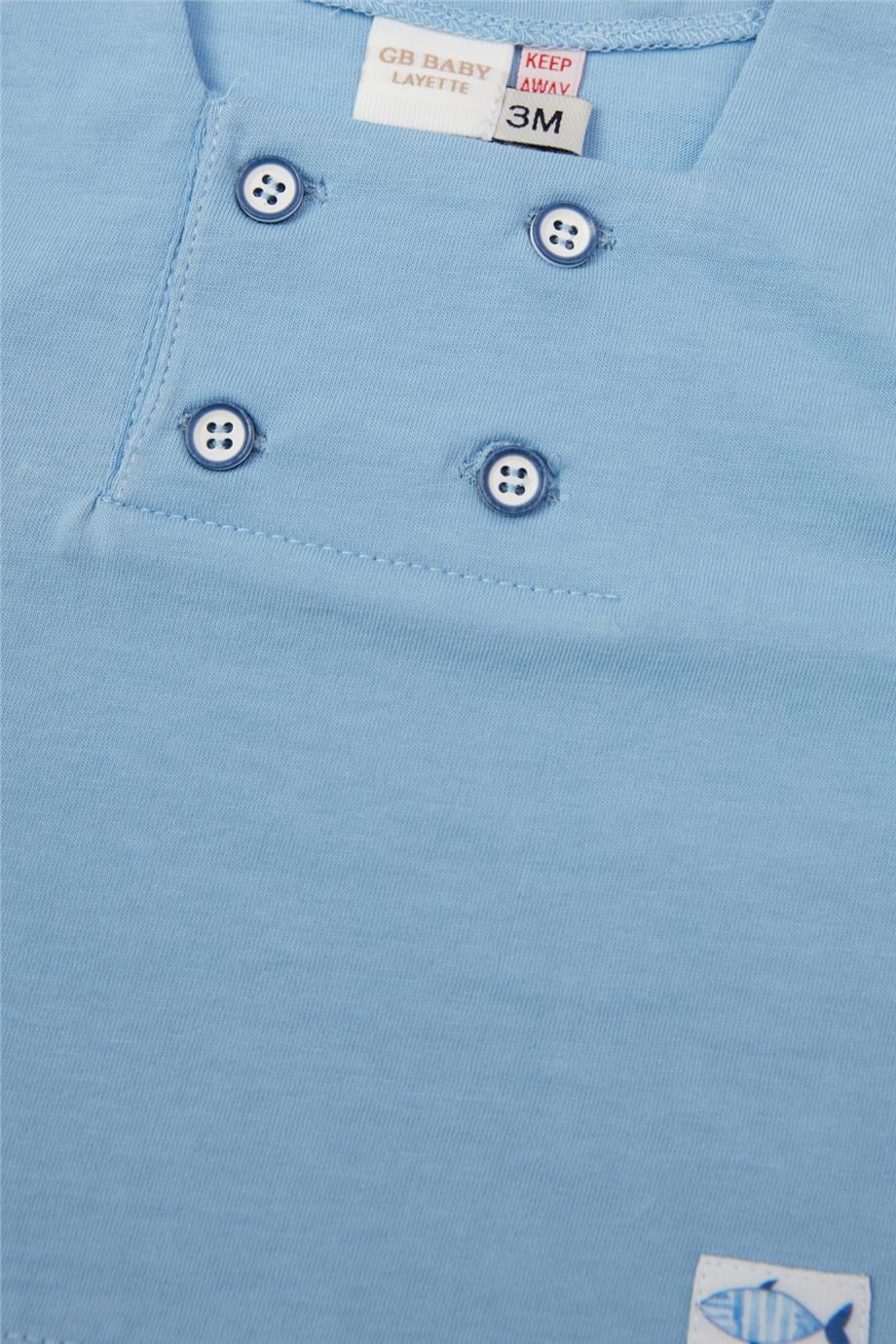 Layette Erkek Bebek Mavi Tshirt