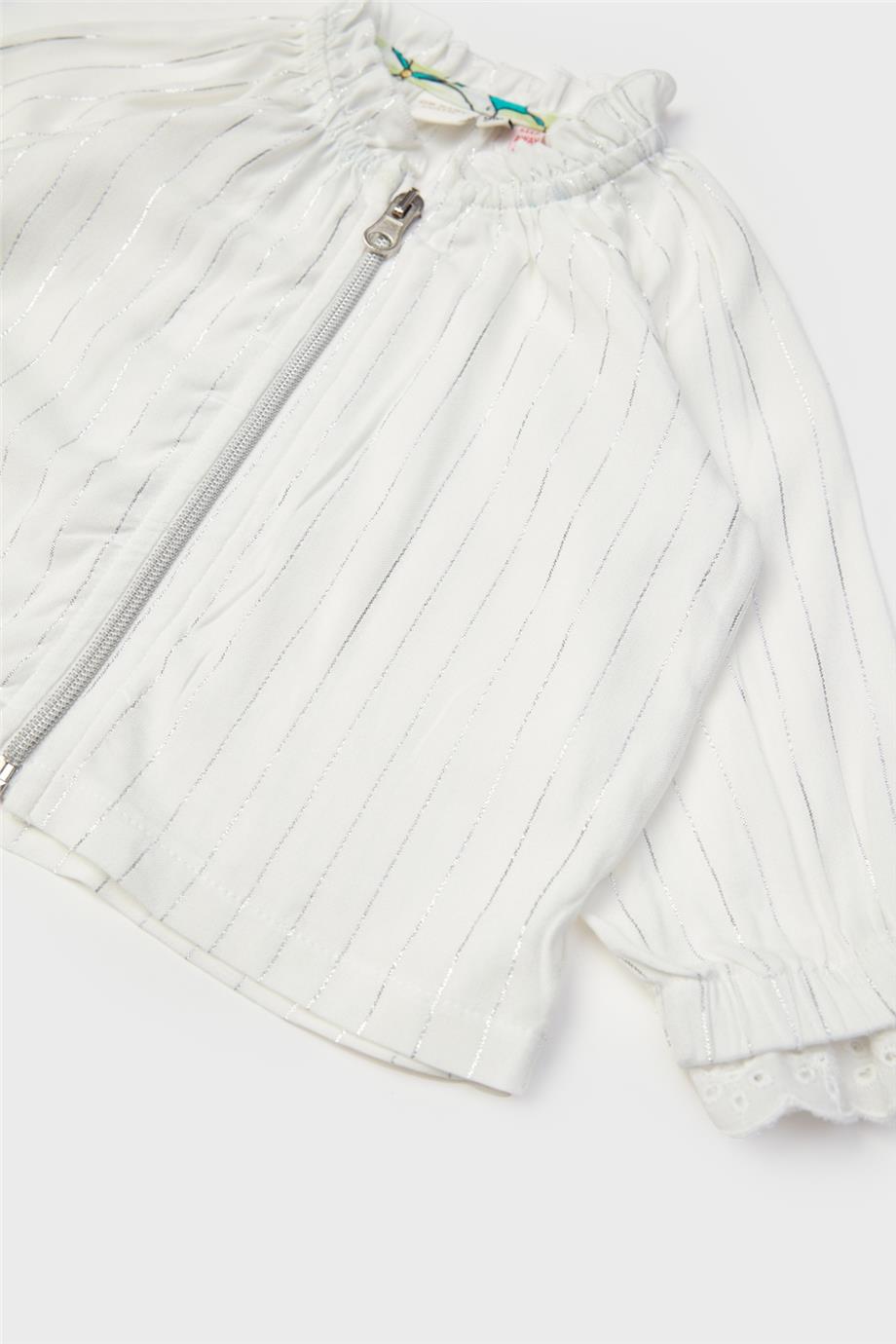 Layette Kız Bebek Beyaz Eşofman Üstü