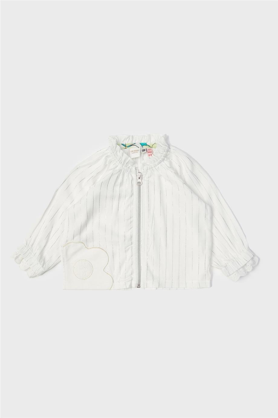 Layette Kız Bebek Beyaz Eşofman Üstü