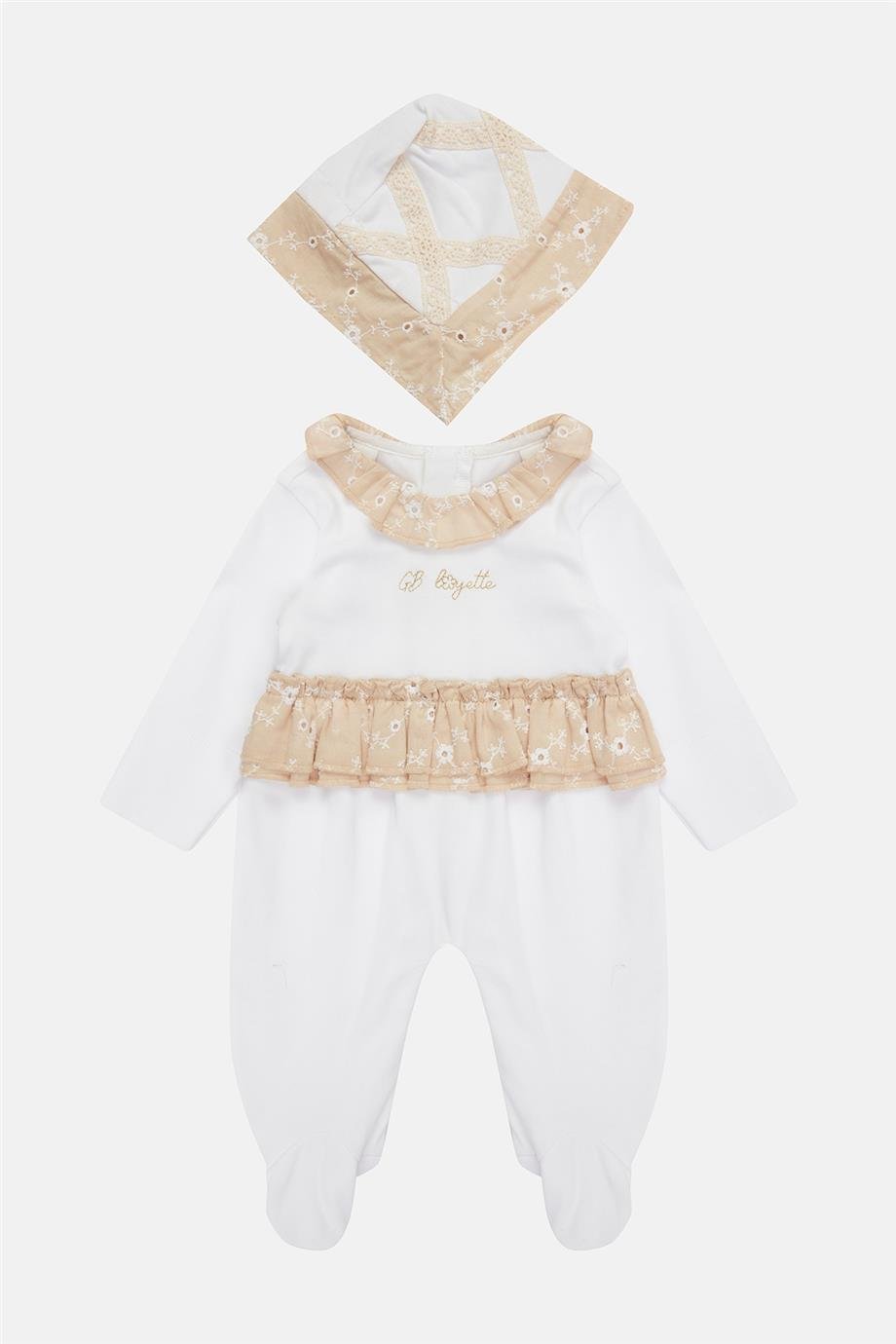 Layette Kız Bebek Beyaz Tulum