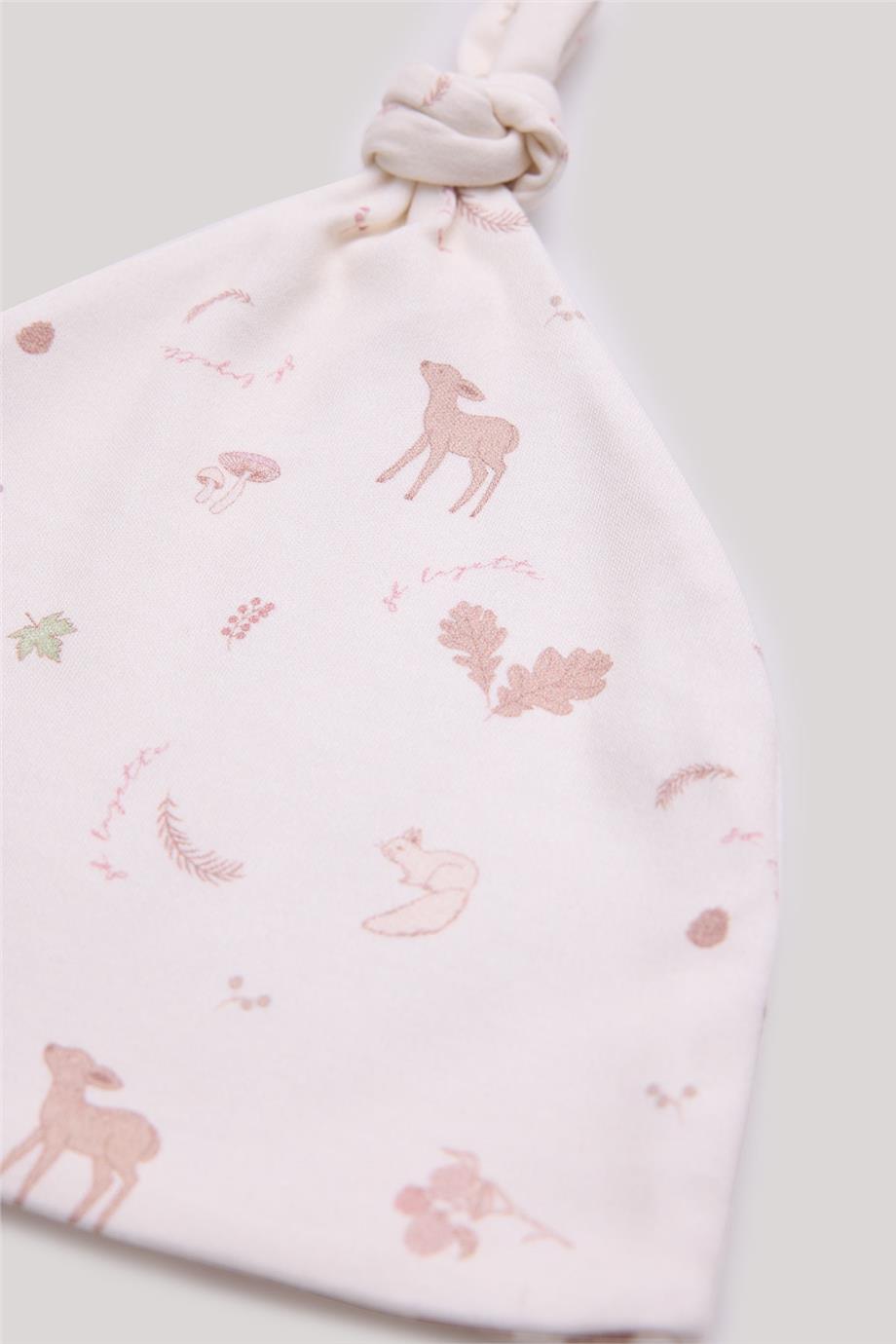 Layette Kız Bebek Desenli Bere