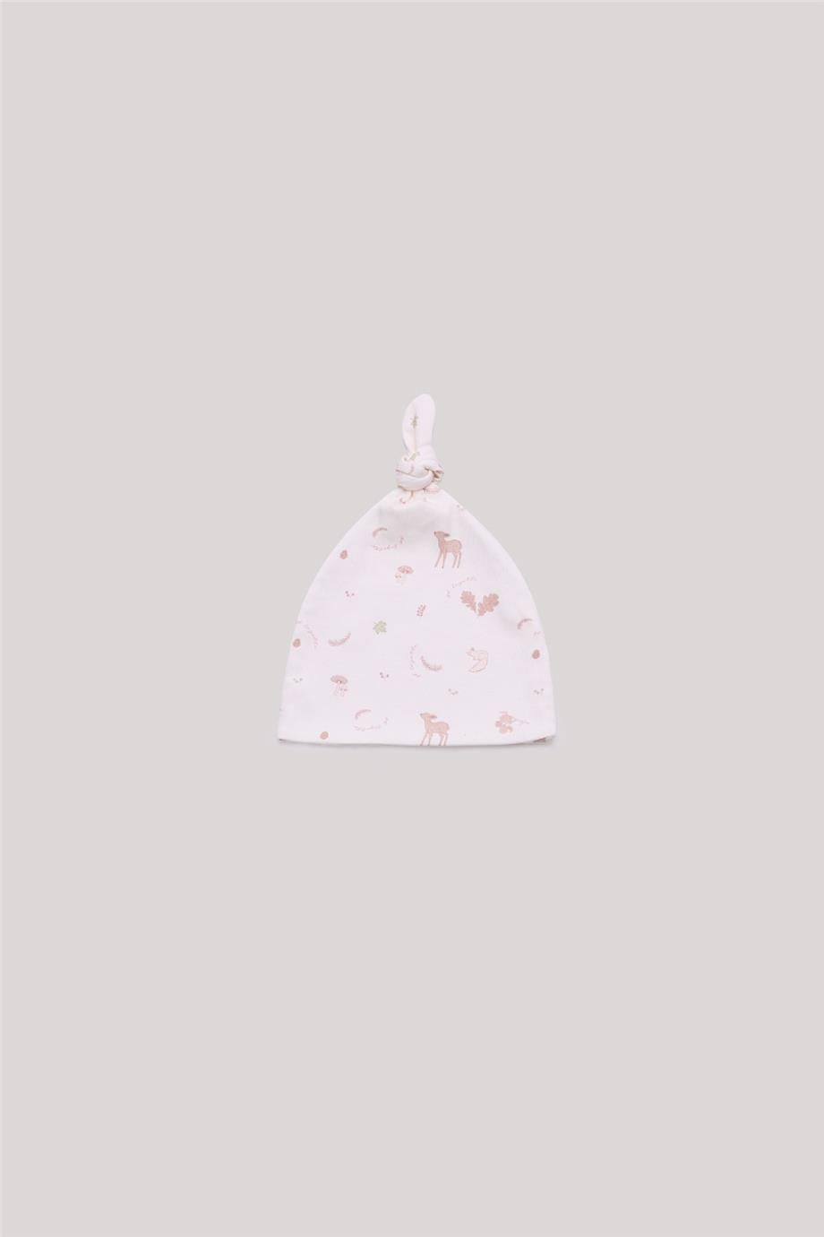 Layette Kız Bebek Desenli Bere