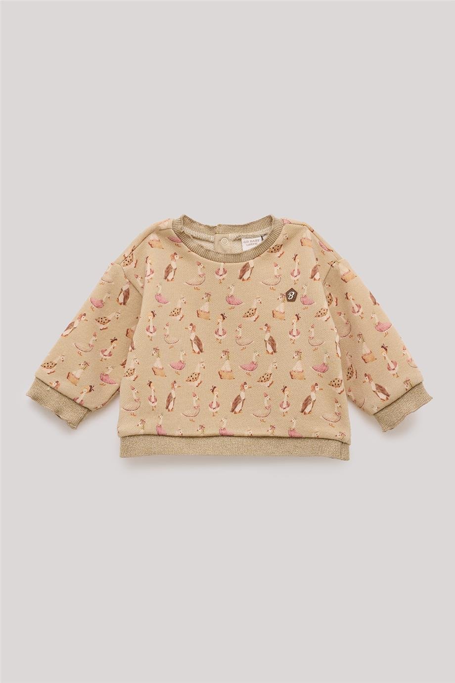 Layette Kız Bebek Desenli Sweatshirt