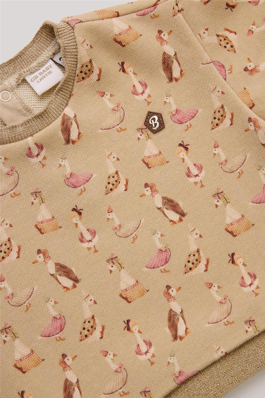 Layette Kız Bebek Desenli Sweatshirt