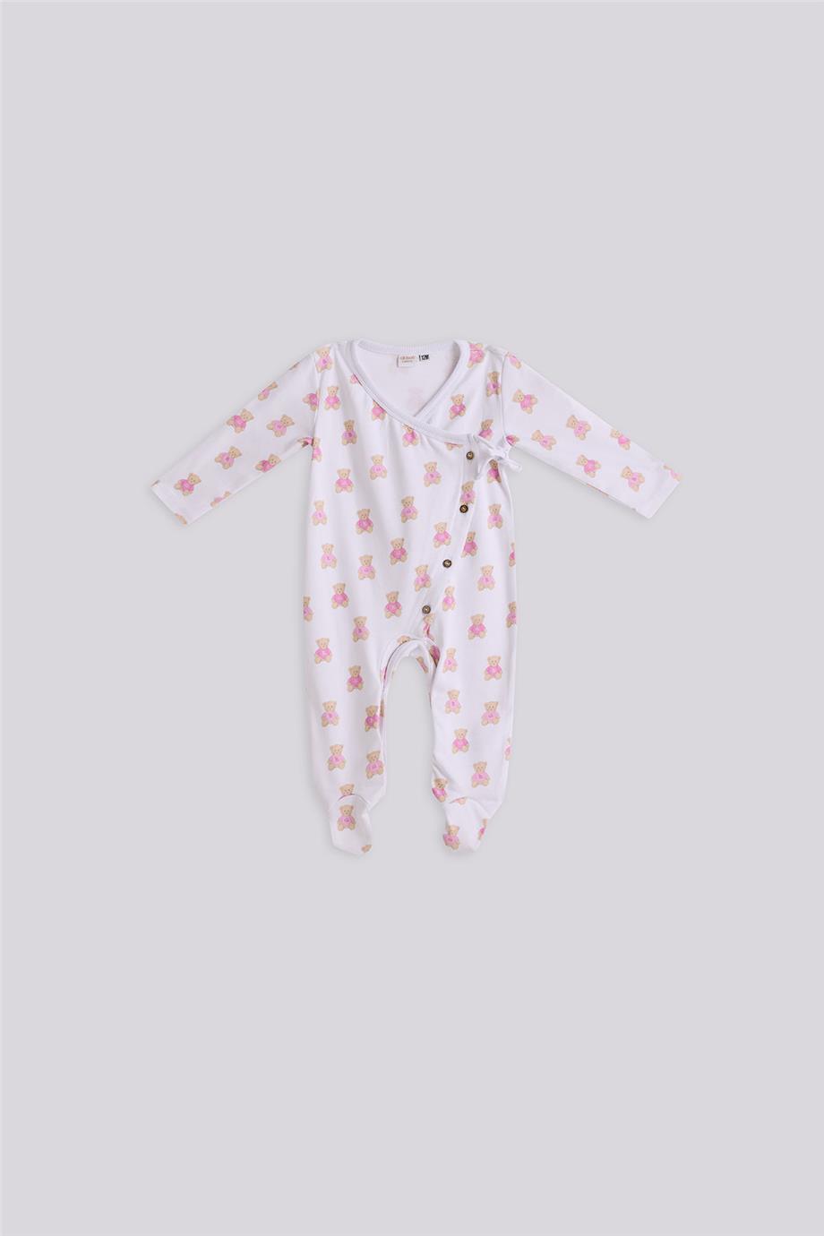 Layette Kız Bebek Desenli Tulum