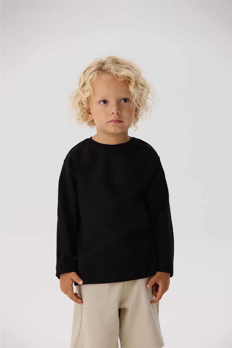Nebbati Basic Erkek Bebek Siyah T-Shirt