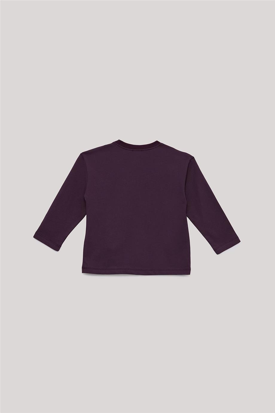 Nebbati Basic Erkek Çocuk Bordo T-Shirt