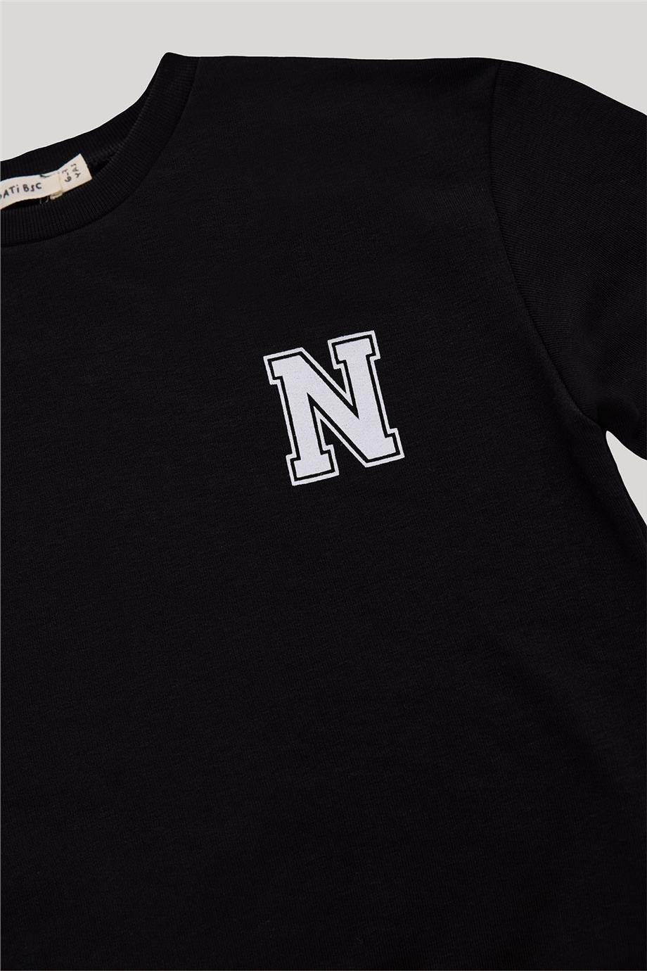 Nebbati Basic Erkek Çocuk Siyah Sweatshirt