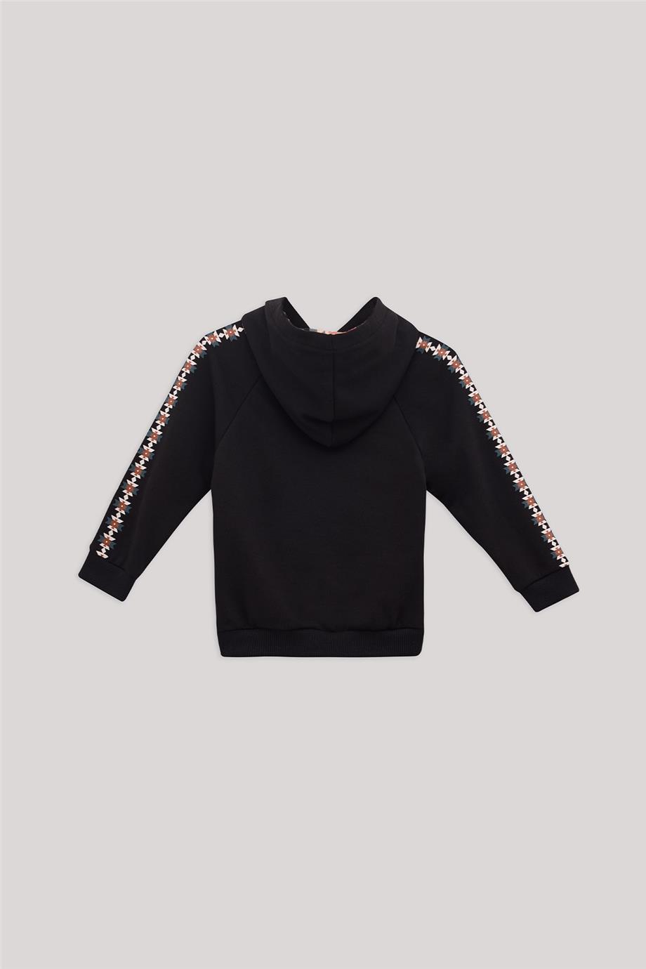 Nebbati Erkek Çocuk Etnik Desenli Antrasit Sweatshirt