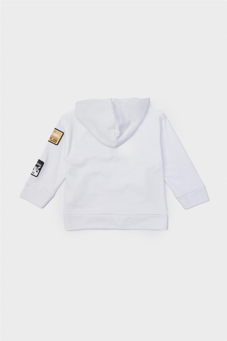 Nebbati Erkek Çocuk Kapüşonlu Beyaz Sweatshirt