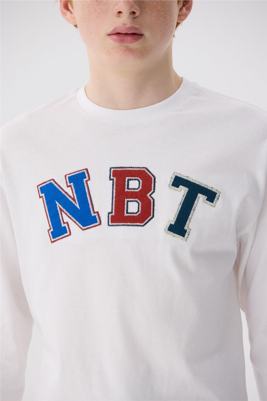 Nebbati Erkek Çocuk Baskılı Beyaz T-Shirt