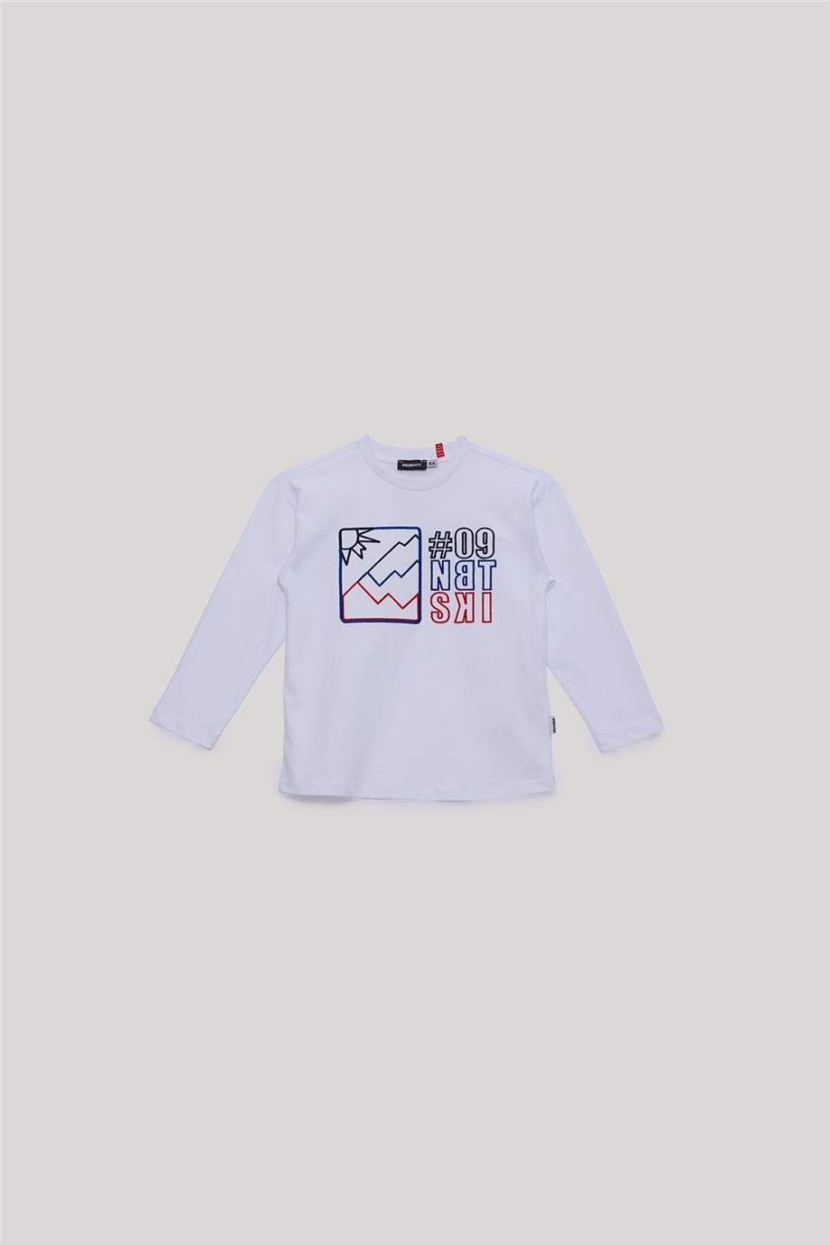 Nebbati Erkek Çocuk Uzun Kollu Beyaz T-Shirt