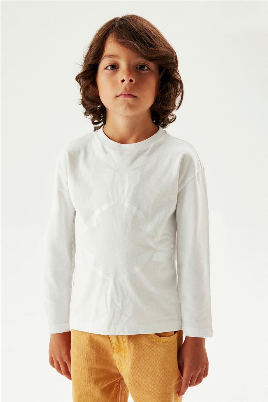 Nebbati Erkek Çocuk Beyaz T-Shirt